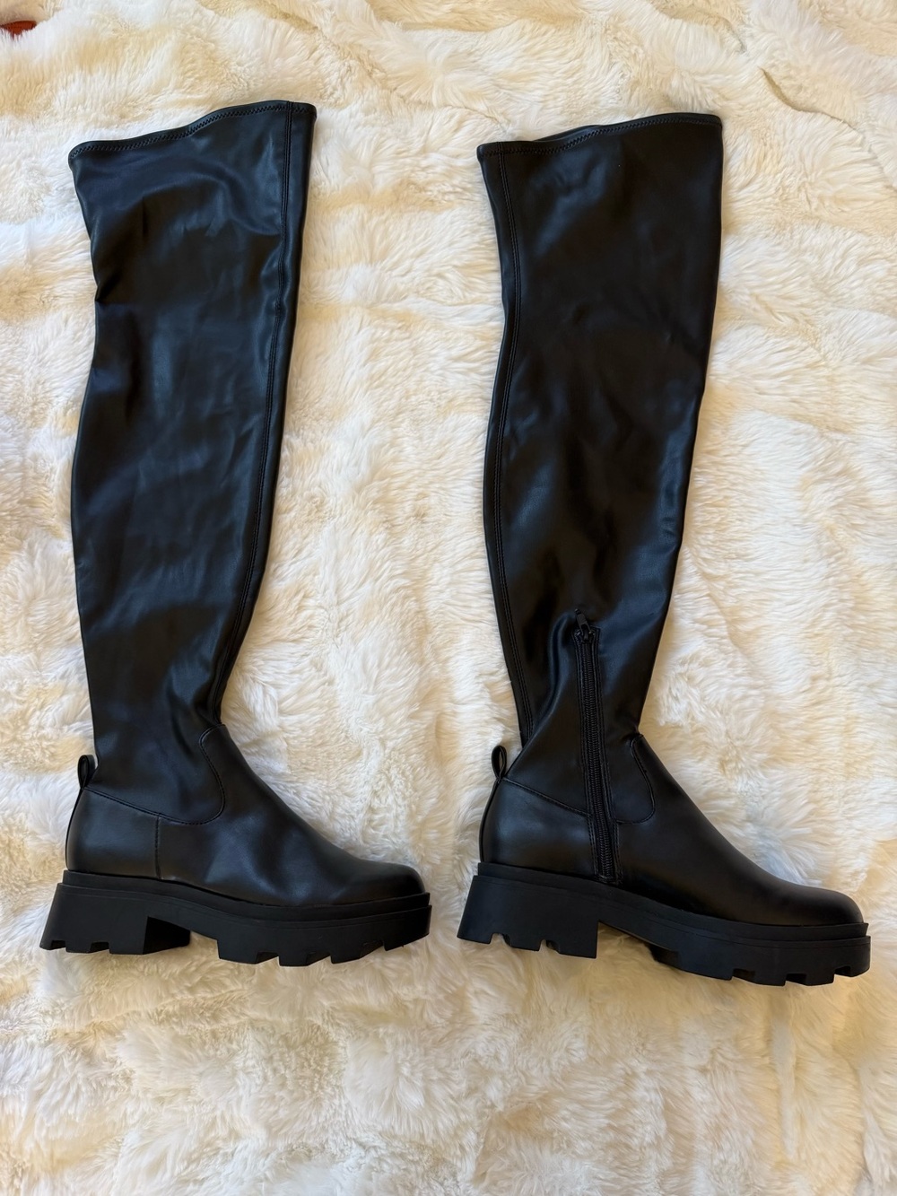 Nordstrom’s Open Edit Over-the-Knee Black Platform Lug Sole Boots